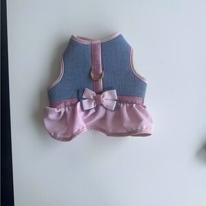 Pink Denim Harnesss for small dogs under 10lbs